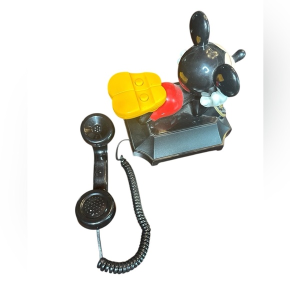 Disney Mickey Mouse Black and Red Vintage Phone - Picture 5 of 9